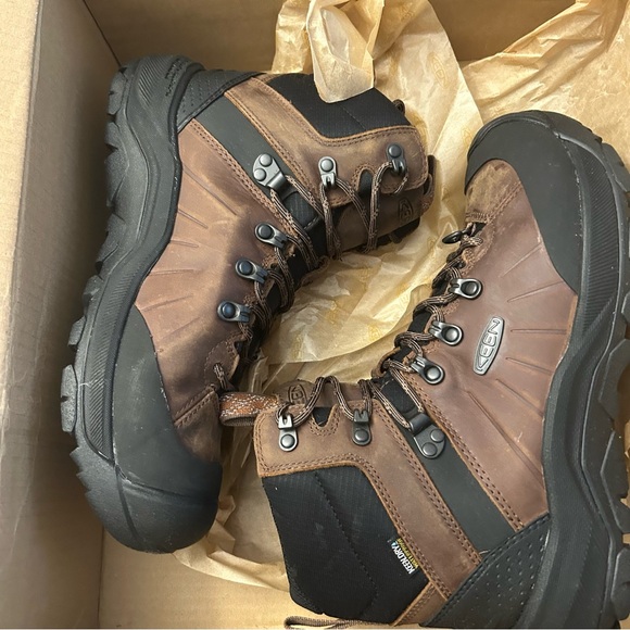 New mens Keen Brown and Black Hiking Boots with Ankle Support (8.5) - Picture 3 of 10